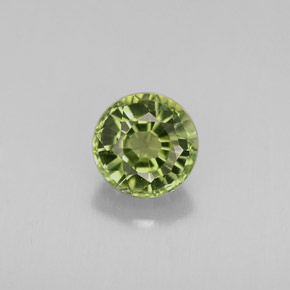 Tourmaline vert naturelle coupe roude, 0,86 ct, VVS