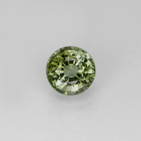 Tourmaline vert naturelle coupe roude, 1,10 ct, VVS