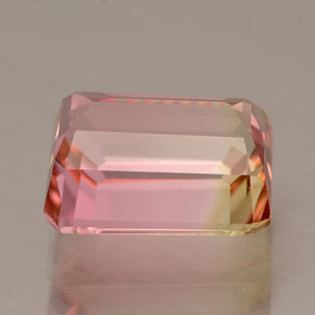 Tourmaline multicolore naturelle taille émeraude, 2,00 ct, VVS