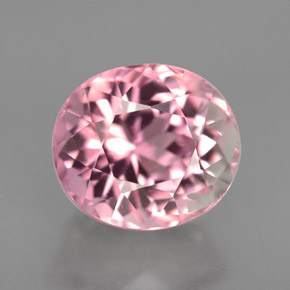 Tourmaline rose naturelle coupe ovale, 3,37 ct, VVS-VS