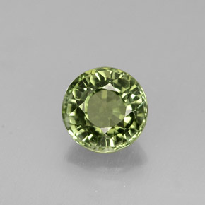 Tourmaline vert naturelle coupe roude, 0,81 ct, VVS-VS