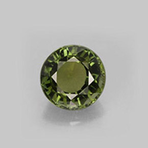 Tourmaline vert naturelle coupe roude, 1,28 ct, VS