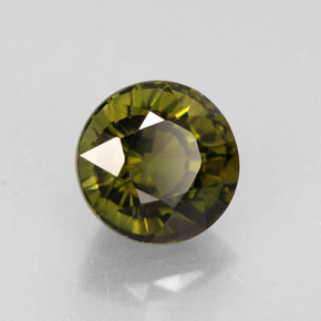 Tourmaline vert naturelle coupe roude, 1,40 ct, VVS-VS
