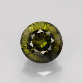 Tourmaline vert naturelle coupe roude, 1,40 ct, VVS-VS
