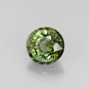 Tourmaline vert naturelle coupe roude, 0,86 ct, VVS-VS