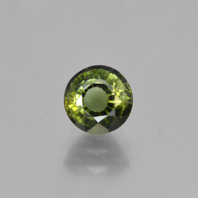 Tourmaline vert naturelle coupe roude, 0,93 ct, VS