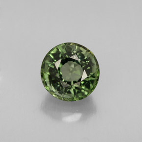 Tourmaline vert naturelle coupe roude, 1,26 ct, VVS