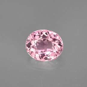 Tourmaline rose naturelle coupe ovale, 1,74 ct, IF