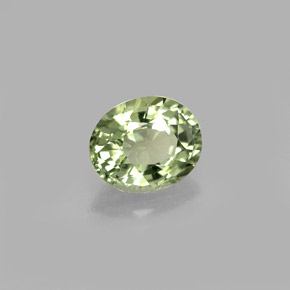 Tourmaline vert naturelle coupe ovale, 0,77 ct, VVS