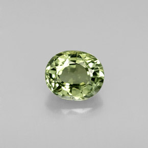 Tourmaline vert naturelle coupe ovale, 0,81 ct, VVS