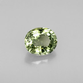 Tourmaline vert naturelle coupe ovale, 0,81 ct, VVS