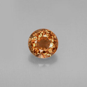 Tourmaline orange naturelle coupe roude, 0,68 ct, VS