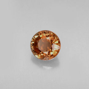 Tourmaline orange naturelle coupe roude, 0,68 ct, VS