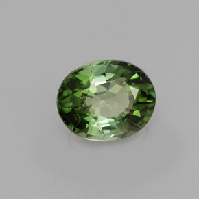 Tourmaline vert naturelle coupe ovale, 1,05 ct, VS