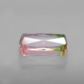 Tourmaline multicolore naturelle taille émeraude, 2,76 ct, VVS