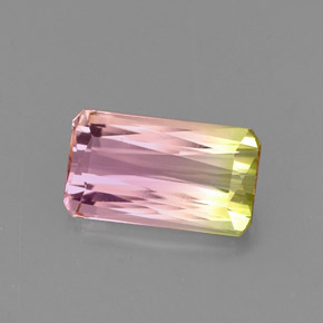 Tourmaline multicolore naturelle taille émeraude, 1,51 ct, VVS-VS