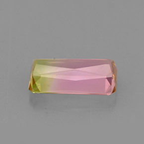 Tourmaline multicolore naturelle taille émeraude, 1,51 ct, VVS-VS
