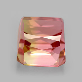Tourmaline multicolore naturelle taille émeraude, 10,15 ct, IF