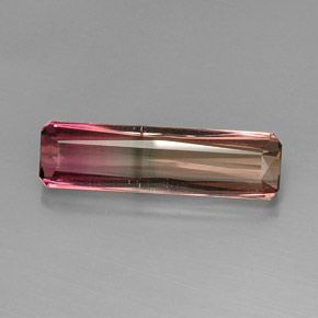Tourmaline multicolore naturelle taille émeraude, 9,99 ct, VS