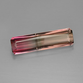 Tourmaline multicolore naturelle taille émeraude, 9,99 ct, VS