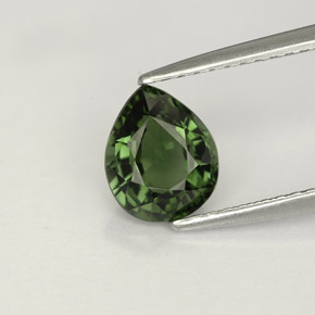 Tourmaline vert naturelle en forme de poire, 1,19 ct, VVS-VS