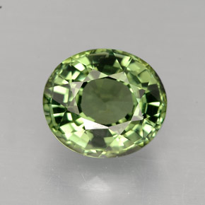 Tourmaline vert naturelle coupe ovale, 2,42 ct, VVS