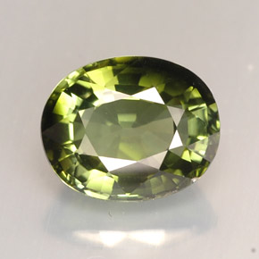 Tourmaline vert naturelle coupe ovale, 2,08 ct, IF