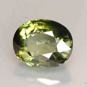 Tourmaline vert naturelle coupe ovale, 2,08 ct, IF