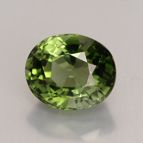 Tourmaline vert naturelle coupe ovale, 1,88 ct, VVS