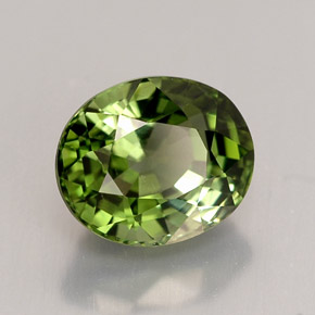 Tourmaline vert naturelle coupe ovale, 1,88 ct, VVS