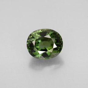 Tourmaline vert naturelle coupe ovale, 1,63 ct, VVS