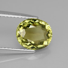 Tourmaline vert naturelle coupe ovale, 1,93 ct, IF