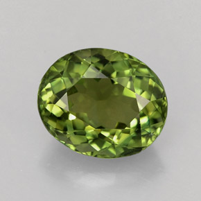 Tourmaline vert naturelle coupe ovale, 1,85 ct, VVS