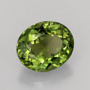 Tourmaline vert naturelle coupe ovale, 1,85 ct, VVS