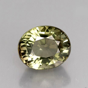 Tourmaline vert naturelle coupe ovale, 1,68 ct, VVS-VS