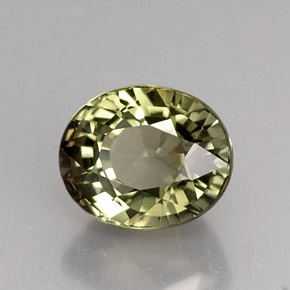Tourmaline vert naturelle coupe ovale, 1,68 ct, VVS-VS