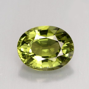 Tourmaline vert naturelle coupe ovale, 1,40 ct, VS