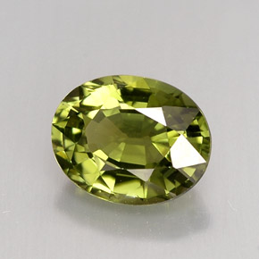 Tourmaline vert naturelle coupe ovale, 1,40 ct, VS