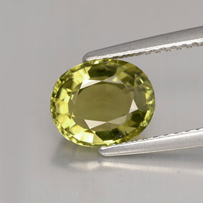 Tourmaline vert naturelle coupe ovale, 1,86 ct, VVS