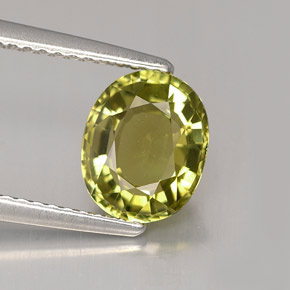 Tourmaline vert naturelle coupe ovale, 1,86 ct, VVS