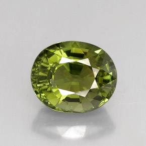 Tourmaline vert naturelle coupe ovale, 2,02 ct, VVS