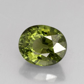 Tourmaline vert naturelle coupe ovale, 2,02 ct, VVS