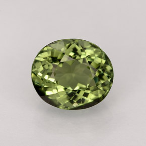 Tourmaline vert naturelle coupe ovale, 1,83 ct, VVS