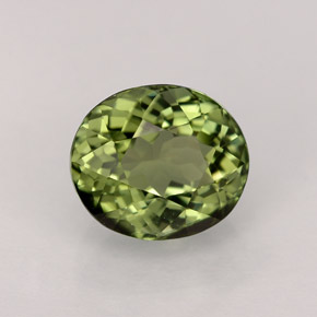 Tourmaline vert naturelle coupe ovale, 1,83 ct, VVS
