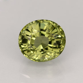 Tourmaline vert naturelle coupe ovale, 1,86 ct, VVS