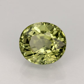 Tourmaline vert naturelle coupe ovale, 1,86 ct, VVS