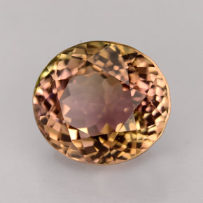Tourmaline multicolore naturelle coupe ovale, 5,09 ct, IF