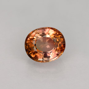 Tourmaline multicolore naturelle coupe ovale, 1,02 ct, VVS
