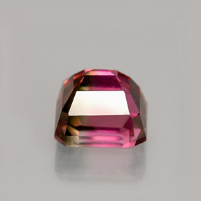 Tourmaline multicolore naturelle taille émeraude, 1,87 ct, VVS-VS