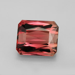 Tourmaline bicolore naturelle taille émeraude, 8,18 ct, VVS